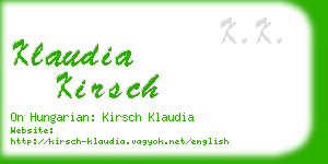 klaudia kirsch business card